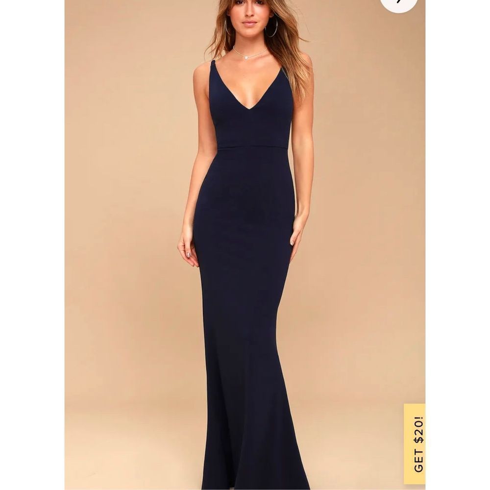 Lulus S Melora Navy Blue Sleeveless Maxi Dress